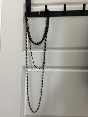 Black Layered Beaded Necklace - Women's Jewelry